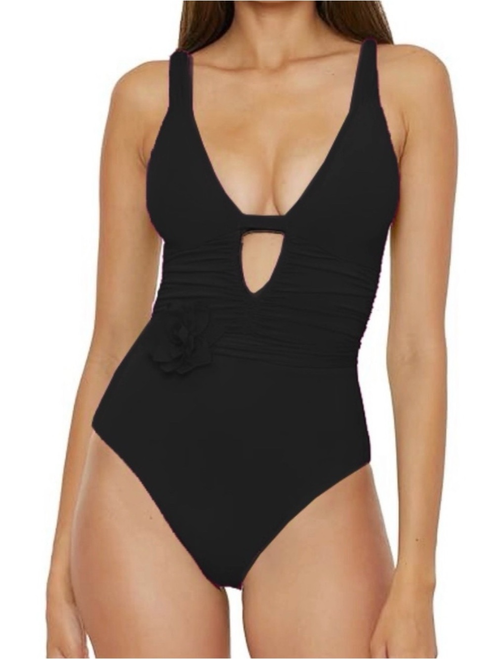 Becca Women's Garden Of Eden Swimsuit Flower Trim Multi-fit One-Piece NEW M